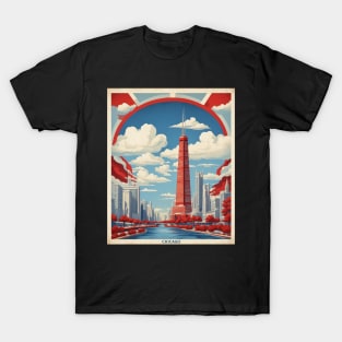 Chicago Illinois United States of America Tourism Vintage Travel T-Shirt